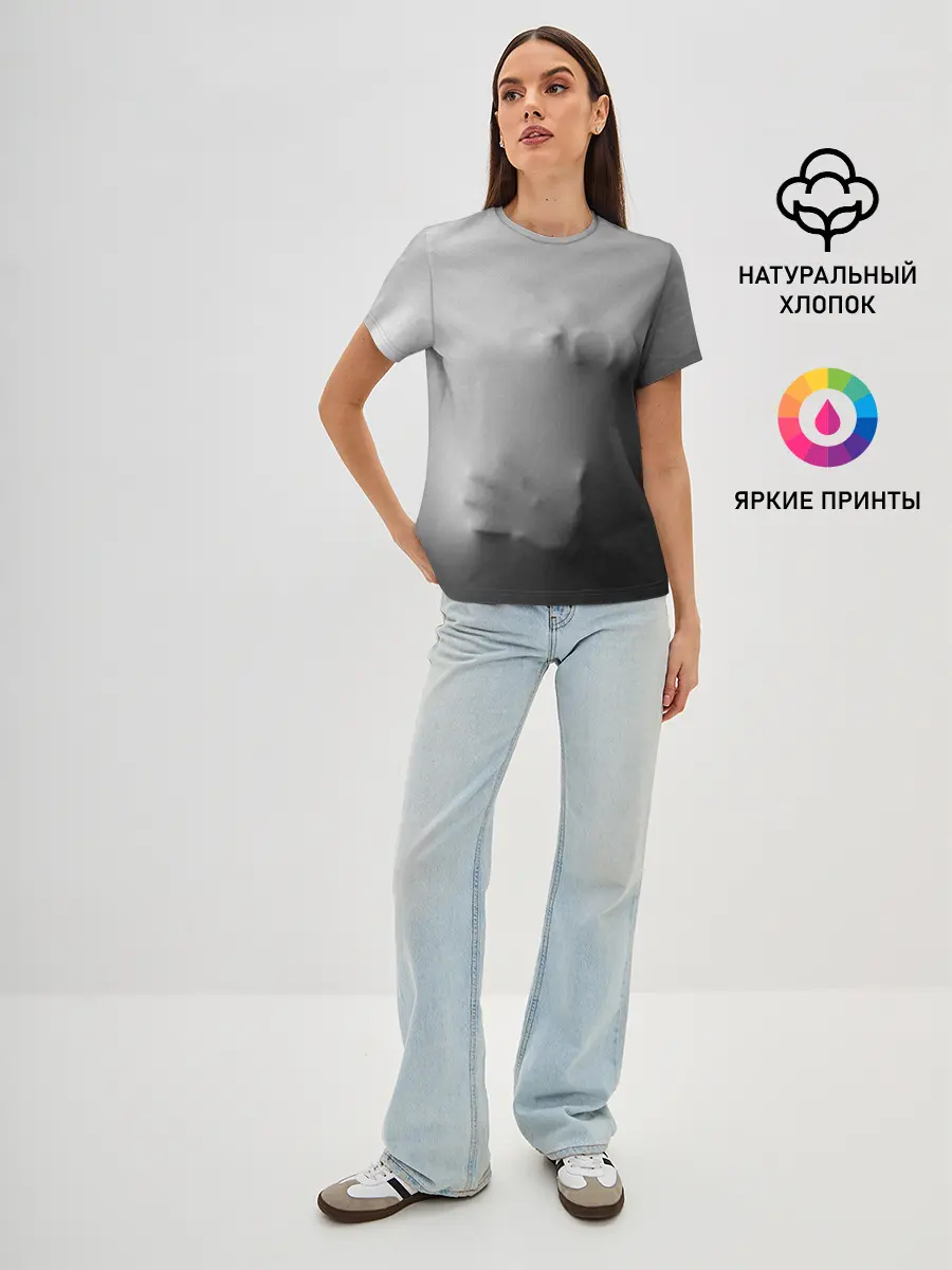 Женская базовая футболка / Кричащее Лицо Внутри