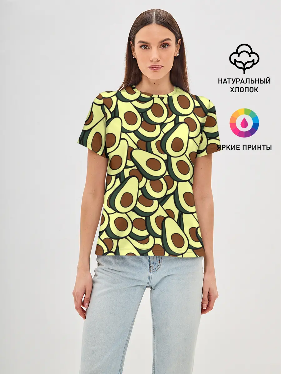 Женская базовая футболка / Авокадо