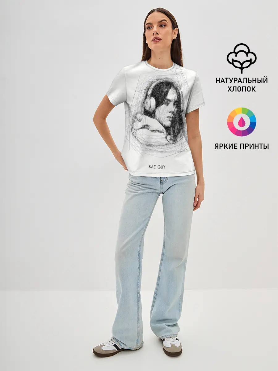 Женская базовая футболка / Billie Eilish
