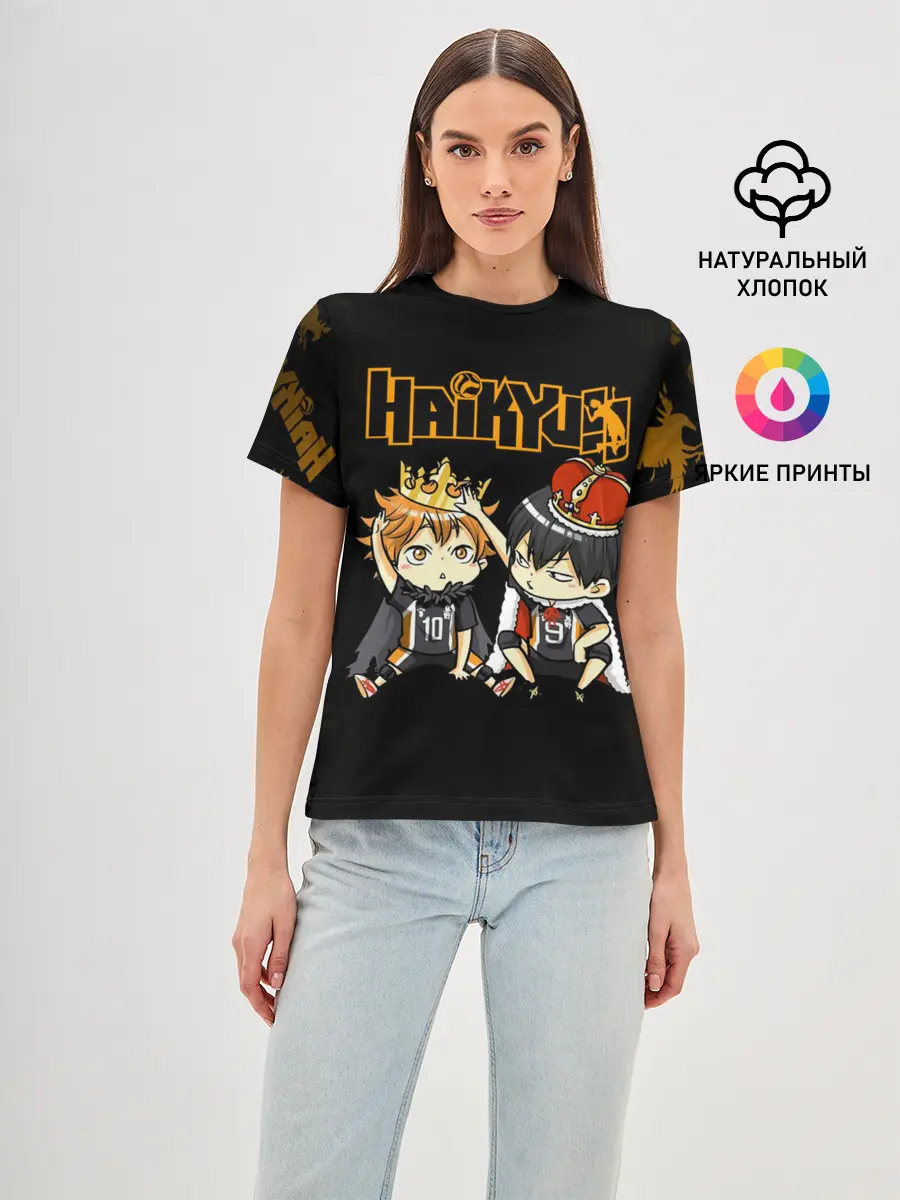 Женская базовая футболка / Тобио Кагеяма и Шоё Хината | Haikyu!!