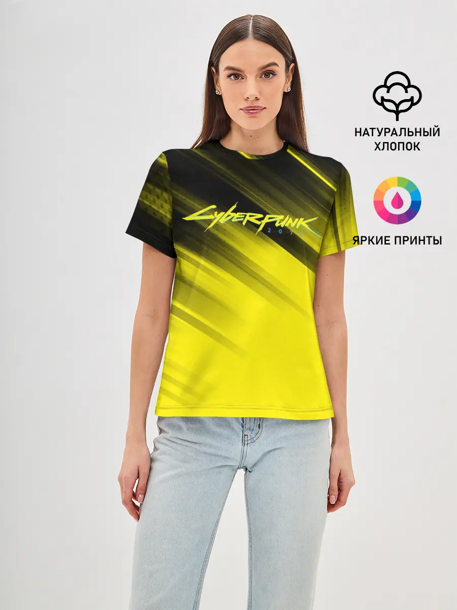 Женская базовая футболка / Cyberpunk 2077