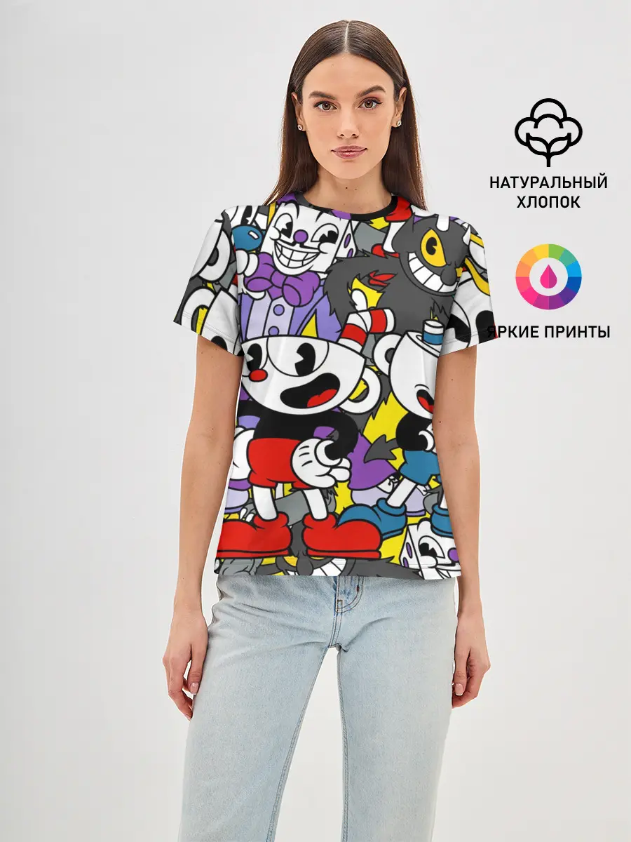 Женская базовая футболка / Cuphead