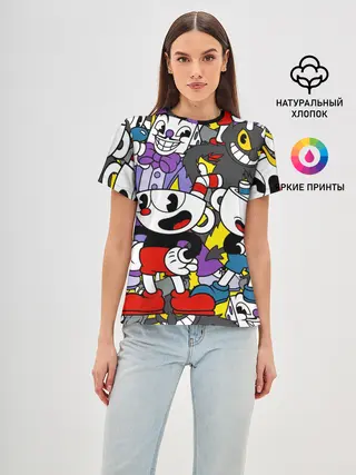 Женская базовая футболка / Cuphead