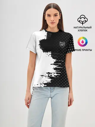 Женская базовая футболка / Arsenal uniform black 2018