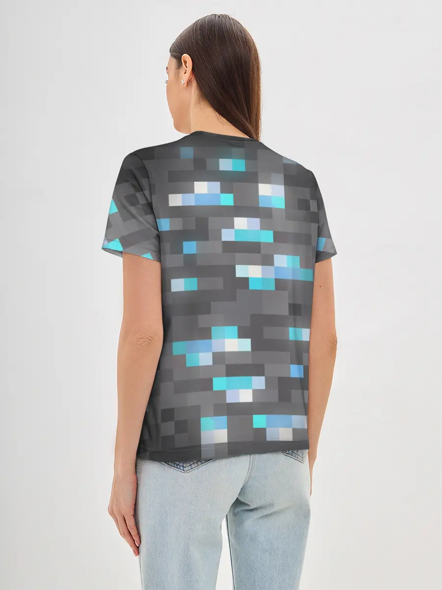 Женская базовая футболка / АЛМАЗНАЯ РУДА | DIAMOND ORE | MINCRAFT