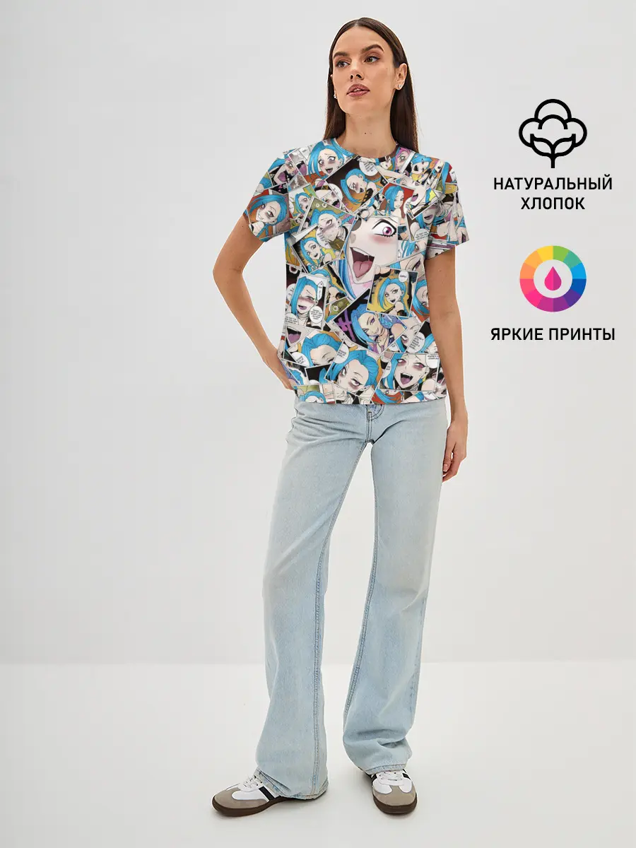 Женская базовая футболка / Jinx Ahegao