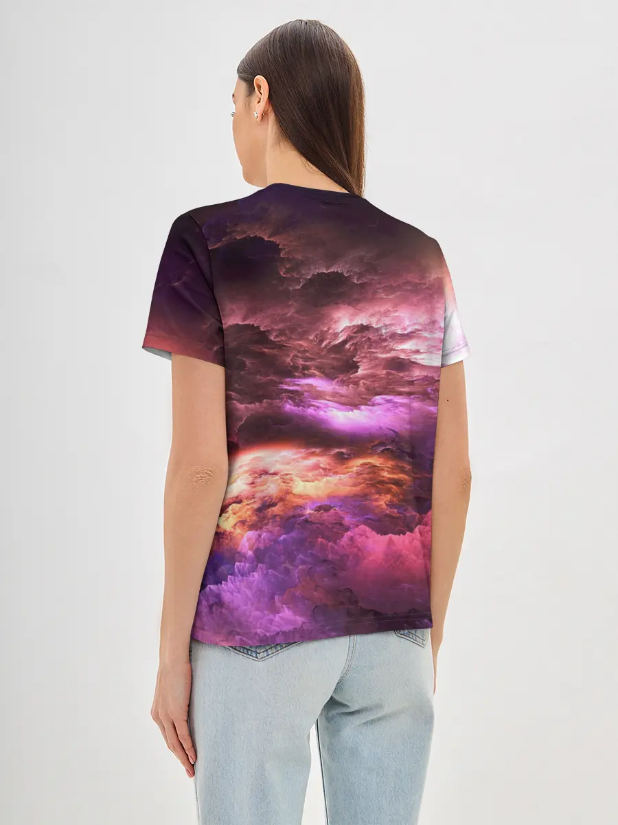 Женская базовая футболка / закат абстракция