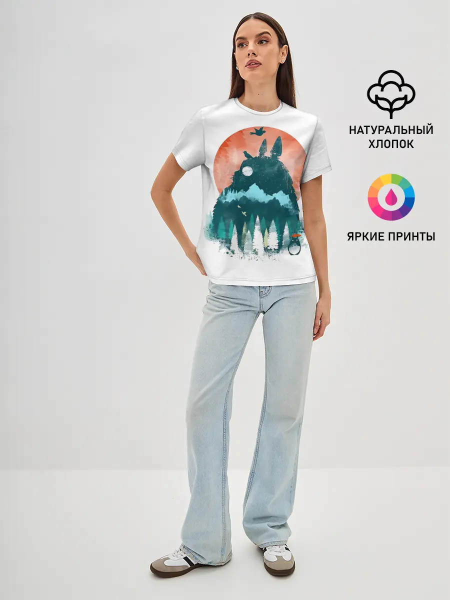 Женская базовая футболка / Силуэт Тоторо