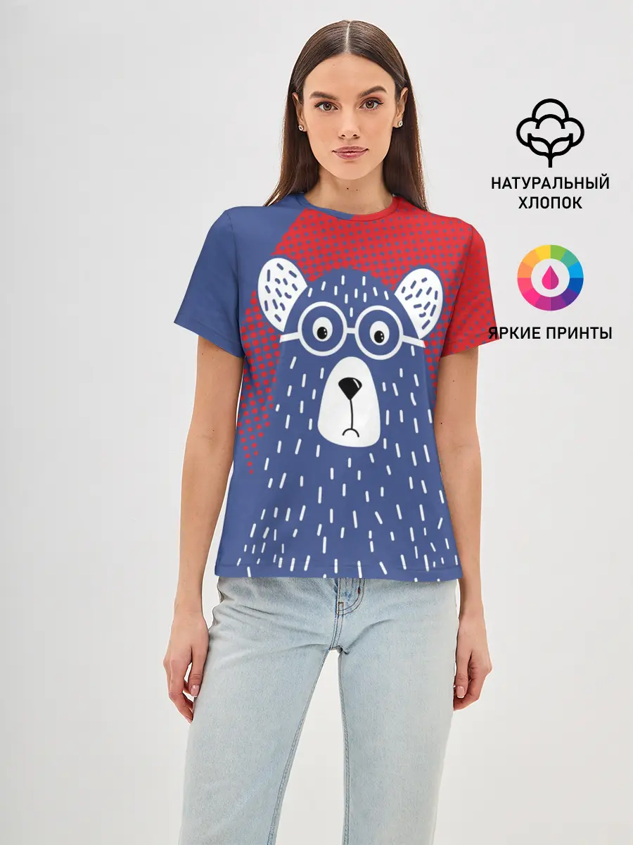 Женская базовая футболка / Медведь