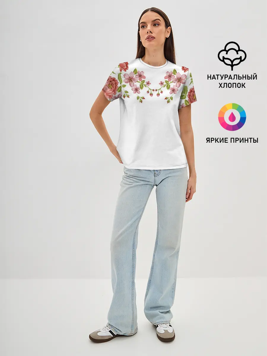 Женская базовая футболка / Цветы