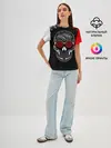 Женская базовая футболка / Red White Skull - Череп