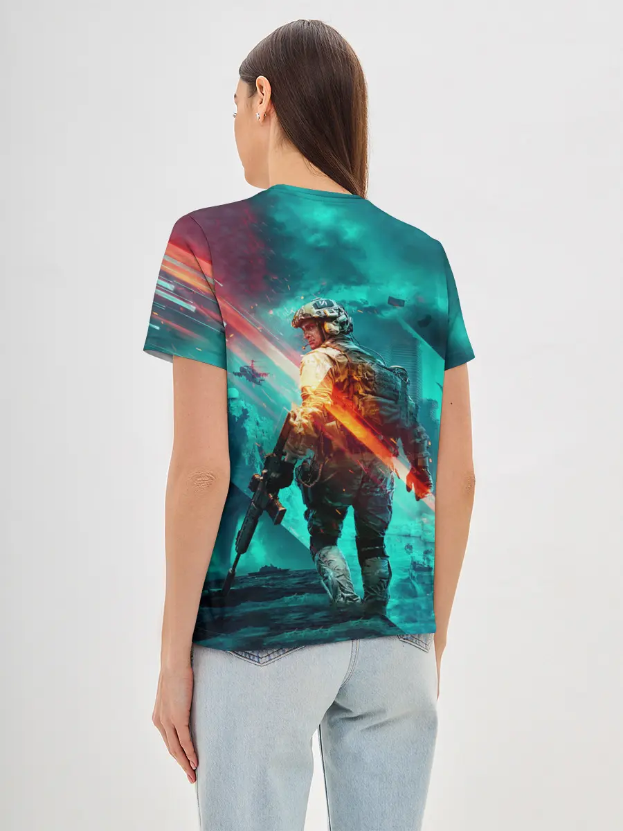 Женская базовая футболка / Battlefield 2042 игровой арт
