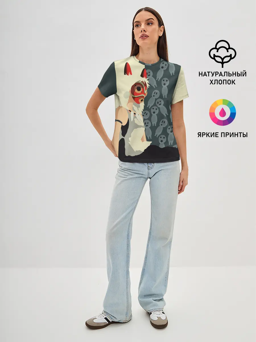 Женская базовая футболка / Принцесса Мононоке