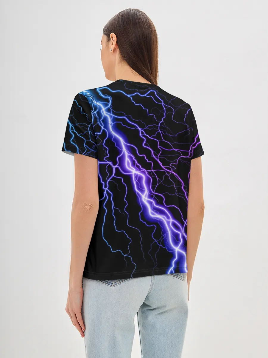 Женская базовая футболка / НЕОНОВАЯ МОЛНИЯ / ГРОЗА