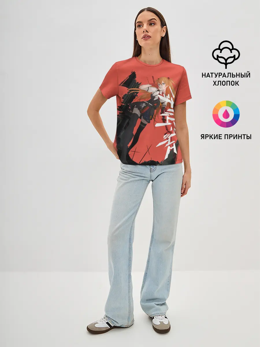 Женская базовая футболка / Evangelion Asuka Langley