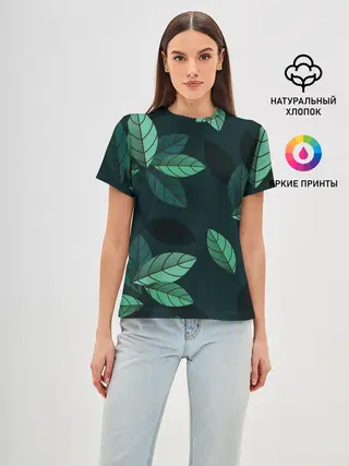 Женская базовая футболка / листва