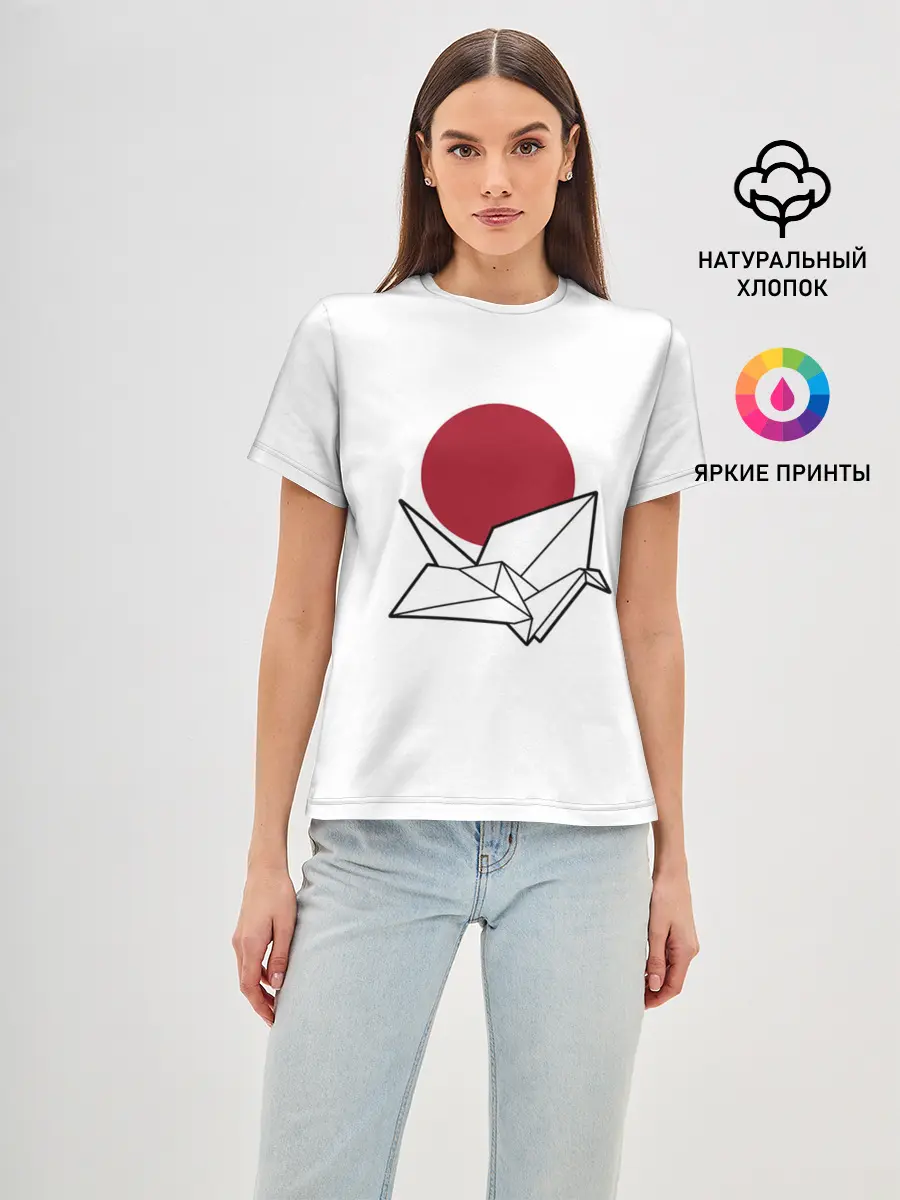 Женская базовая футболка / БУМАЖНЫЙ ЖУРАВЛЬ | PAPER CRANE