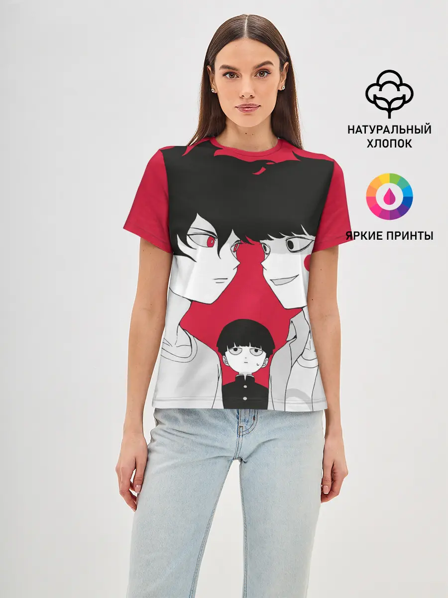 Женская базовая футболка / Mob psycho 100 | Моб Психо 100