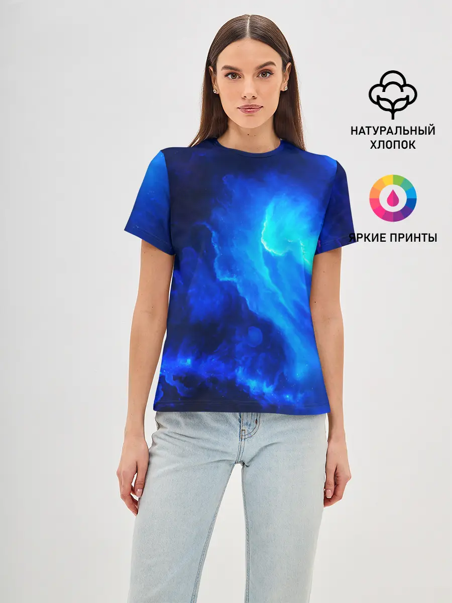 Женская базовая футболка / СИНИЙ КОСМОС