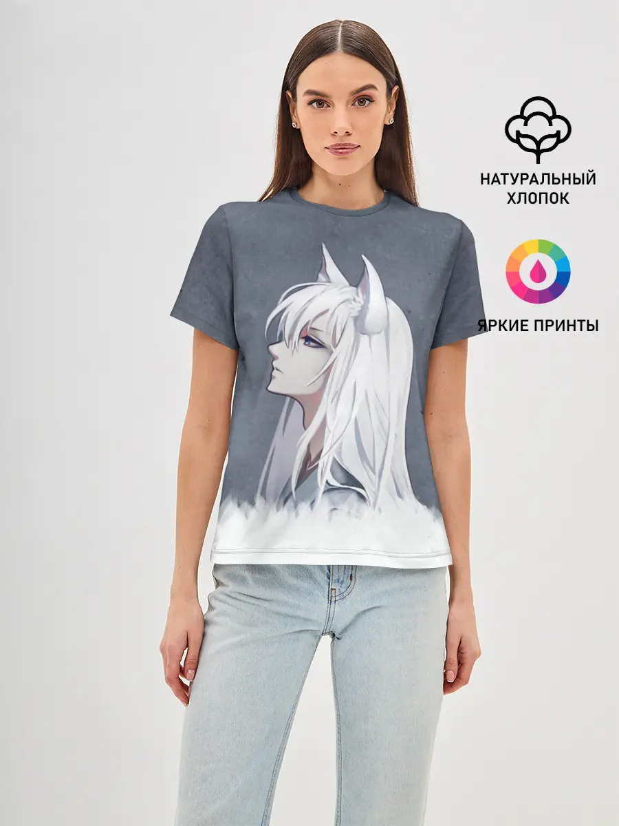 Женская базовая футболка / Демон-лис Томоэ