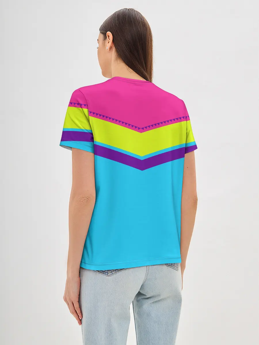 Женская базовая футболка / Цветные треугольники_голубой