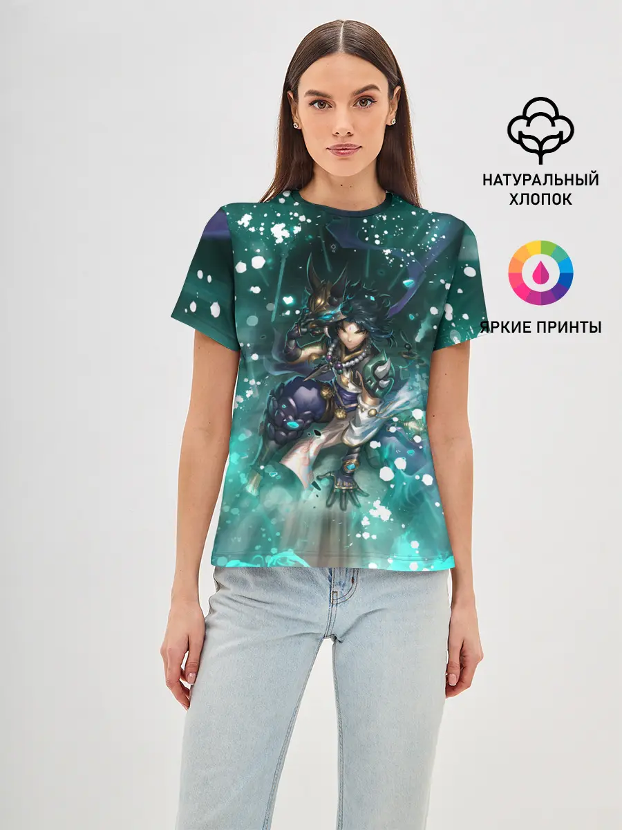 Женская базовая футболка / Сяо | Геншин Импакт