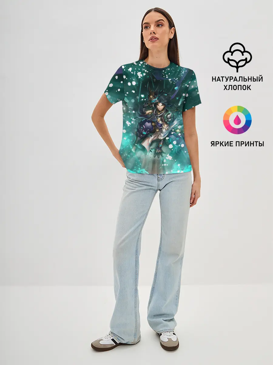 Женская базовая футболка / Сяо | Геншин Импакт