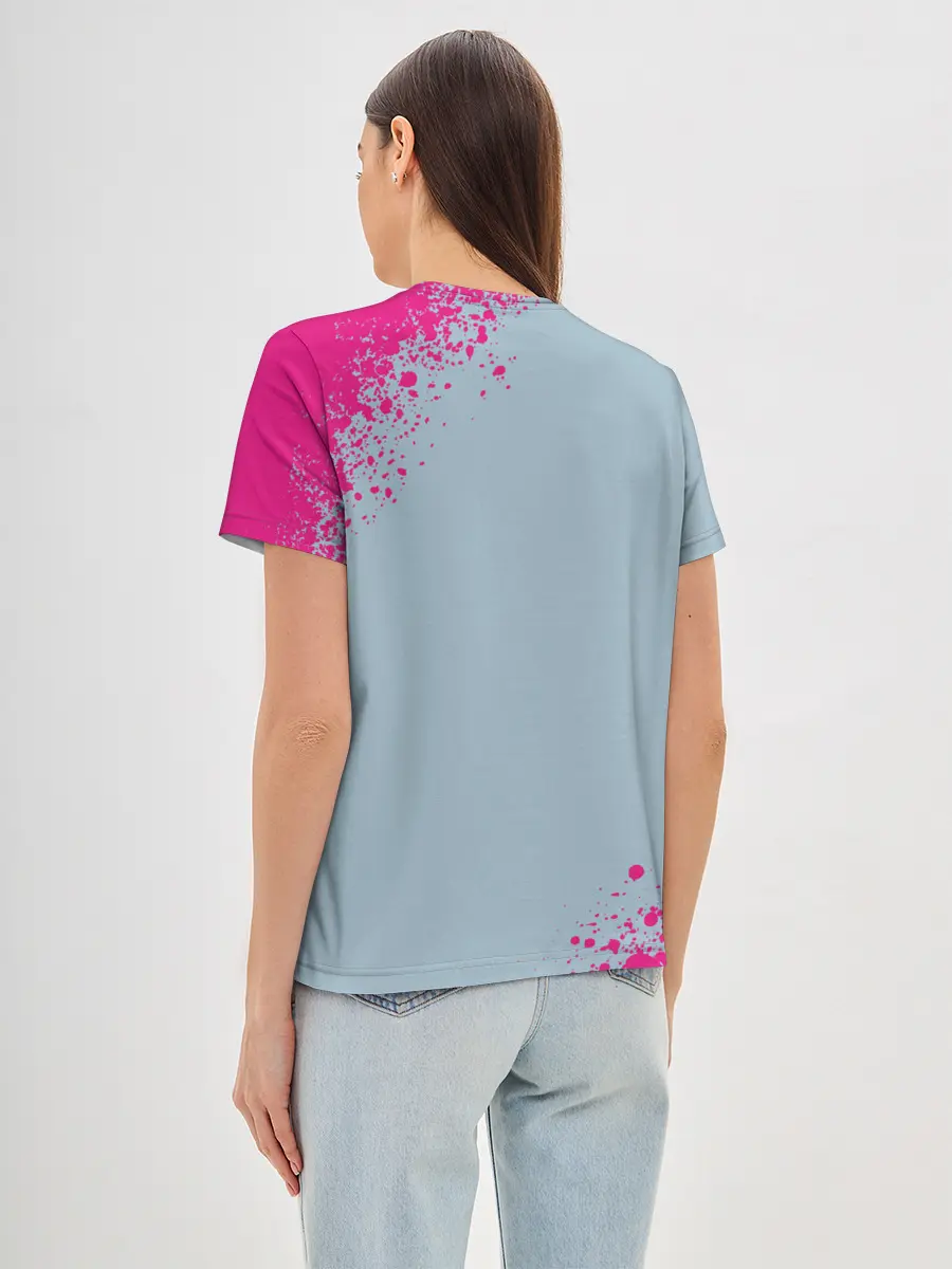 Женская базовая футболка / 067 | Розовые брызги