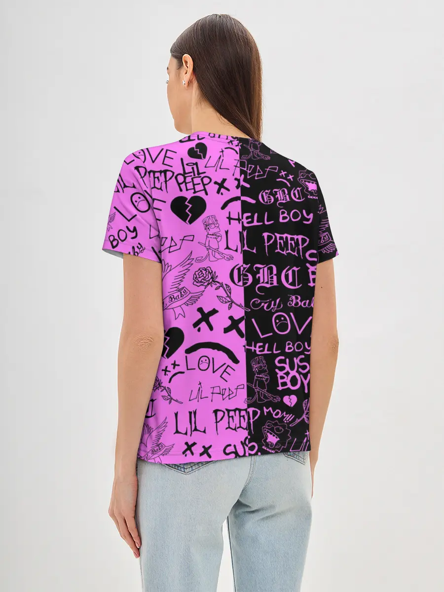 Женская базовая футболка / LIL PEEP LOGOBOMBING BLACK PINK