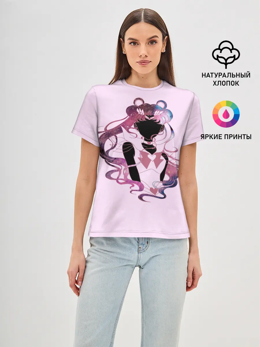 Женская базовая футболка / Космическая Сейлор Мун