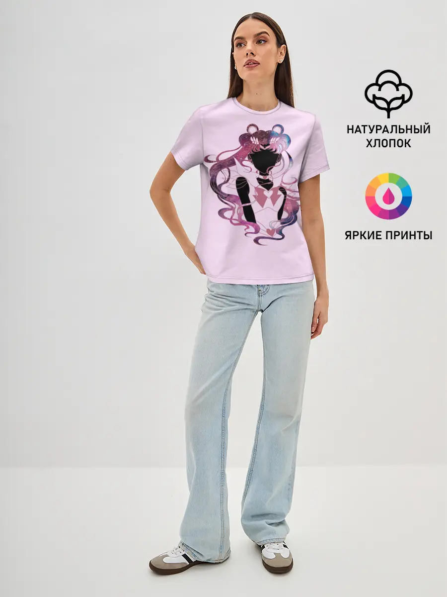 Женская базовая футболка / Космическая Сейлор Мун