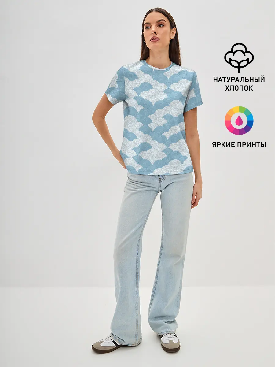 Женская базовая футболка / Абстрактные волны