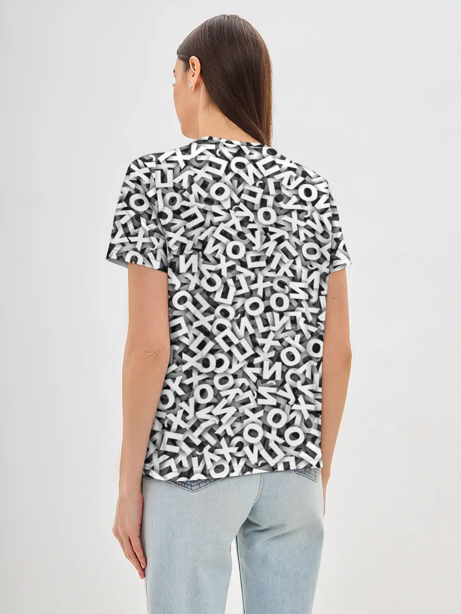 Женская базовая футболка / буквы ЙУХОП