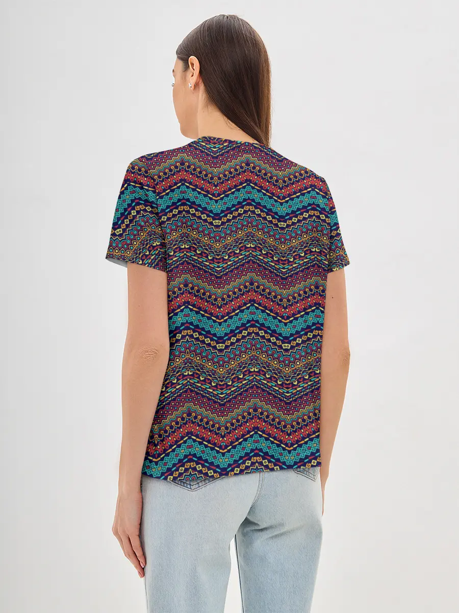 Женская базовая футболка / Африканский Орнамент 2