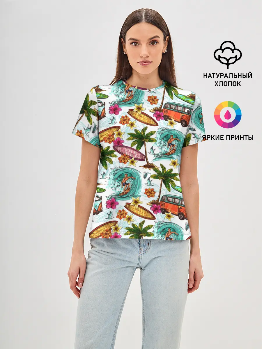 Женская базовая футболка / Летнее Настроение