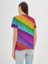 Женская базовая футболка / Яркая мозаика радуга диагональ