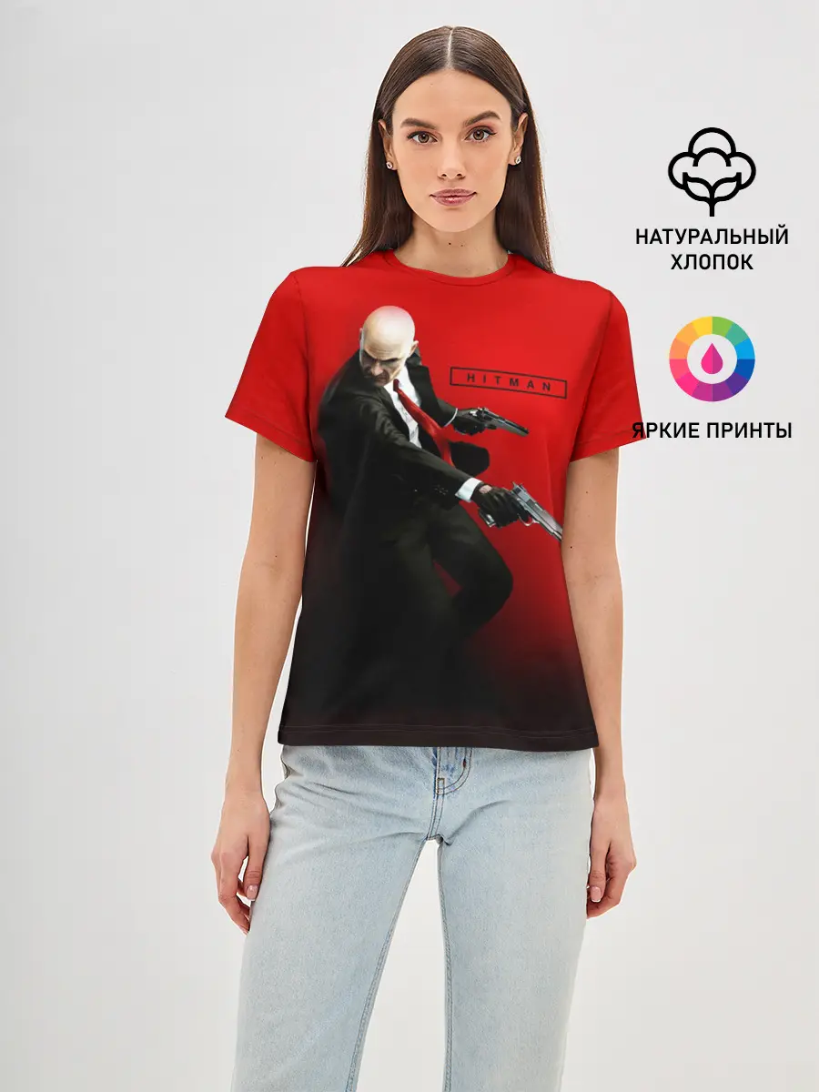 Женская базовая футболка / Hitman_3