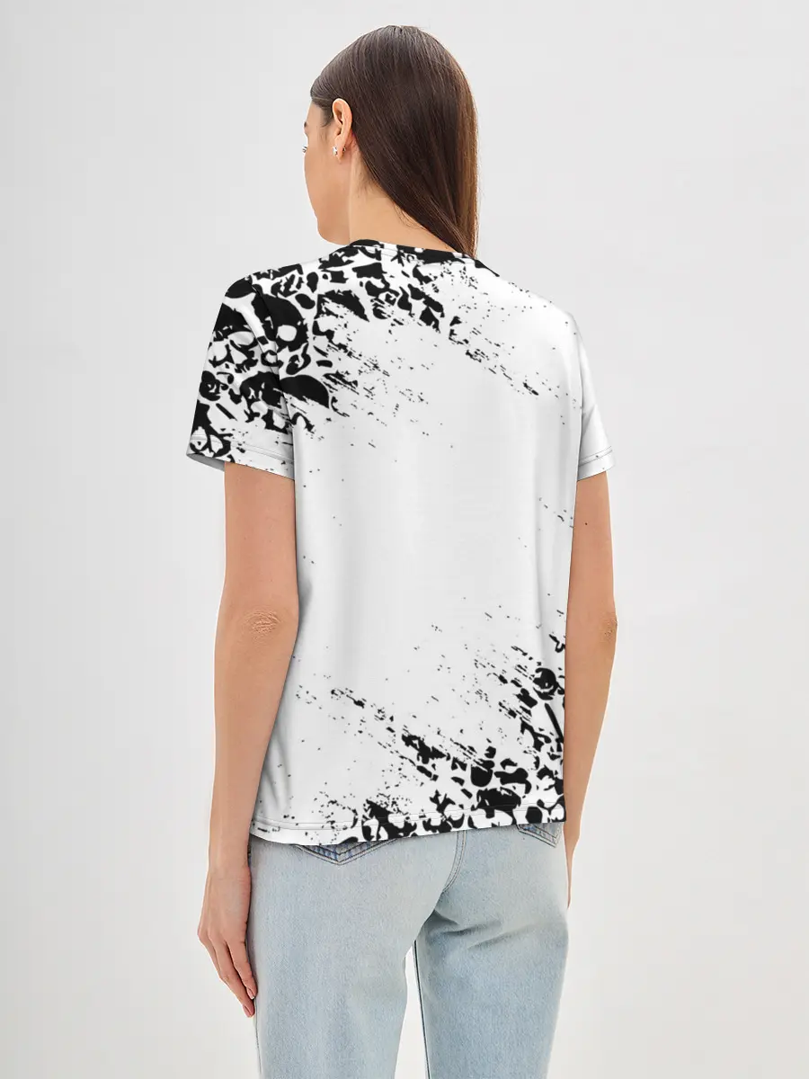 Женская базовая футболка / БЕЛЫЕ ЧЕРЕПА | WHITE SKULLS