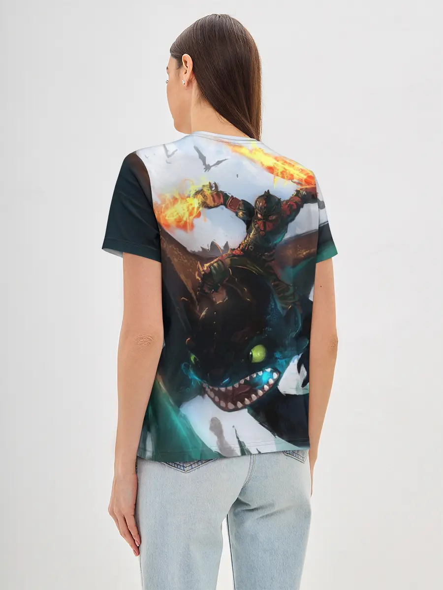 Женская базовая футболка / как приручить дракона