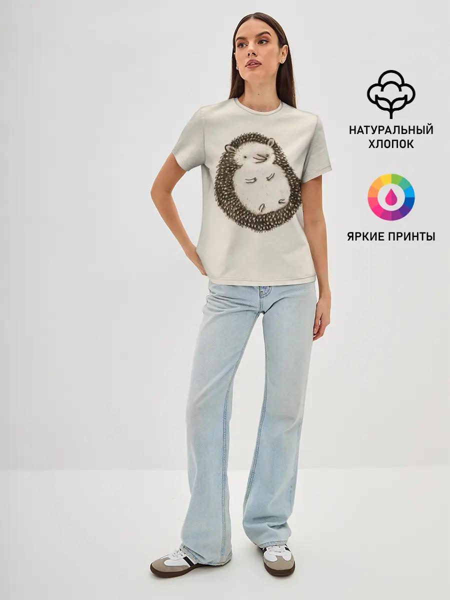 Женская базовая футболка / Пузико Ежика