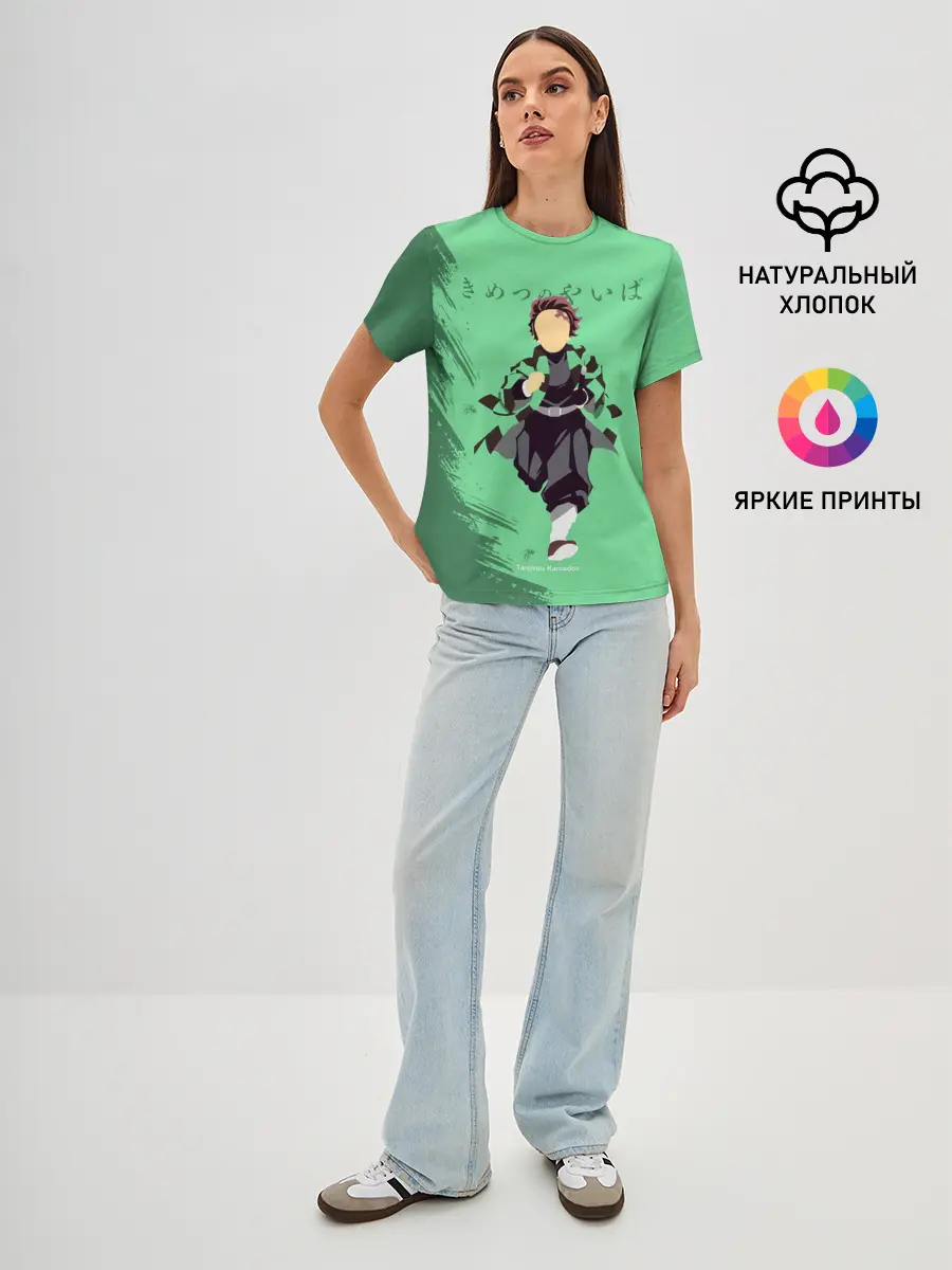 Женская базовая футболка / Танджиро Камадо Kimetsu no Yaiba