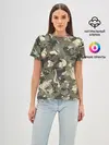 Женская базовая футболка / Камуфляж с костями