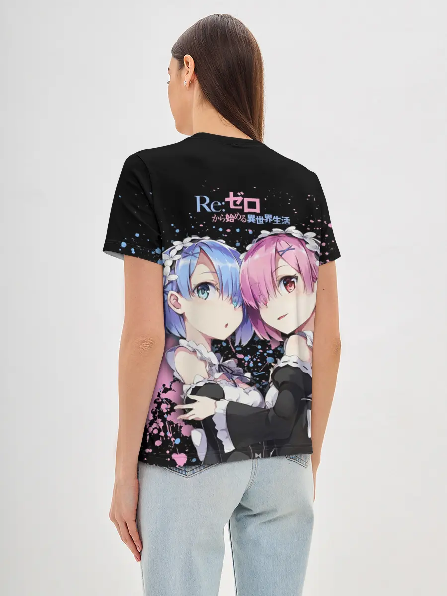 Женская базовая футболка / Re:Zero, Рам и Рем
