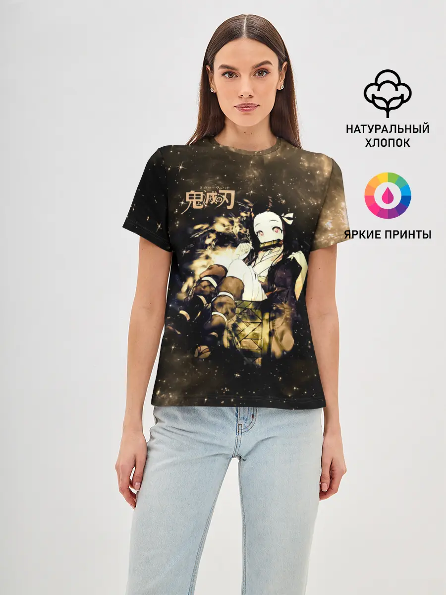 Женская базовая футболка / Незуко Камадо Kimetsu no Yaiba