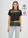 Женская базовая футболка / 3D luxury black gold Плиты 3Д
