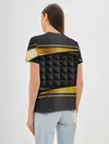 Женская базовая футболка / 3D luxury black gold Плиты 3Д