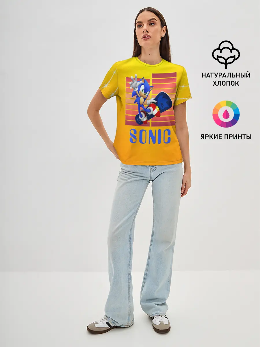 Женская базовая футболка / Sonic - Соник