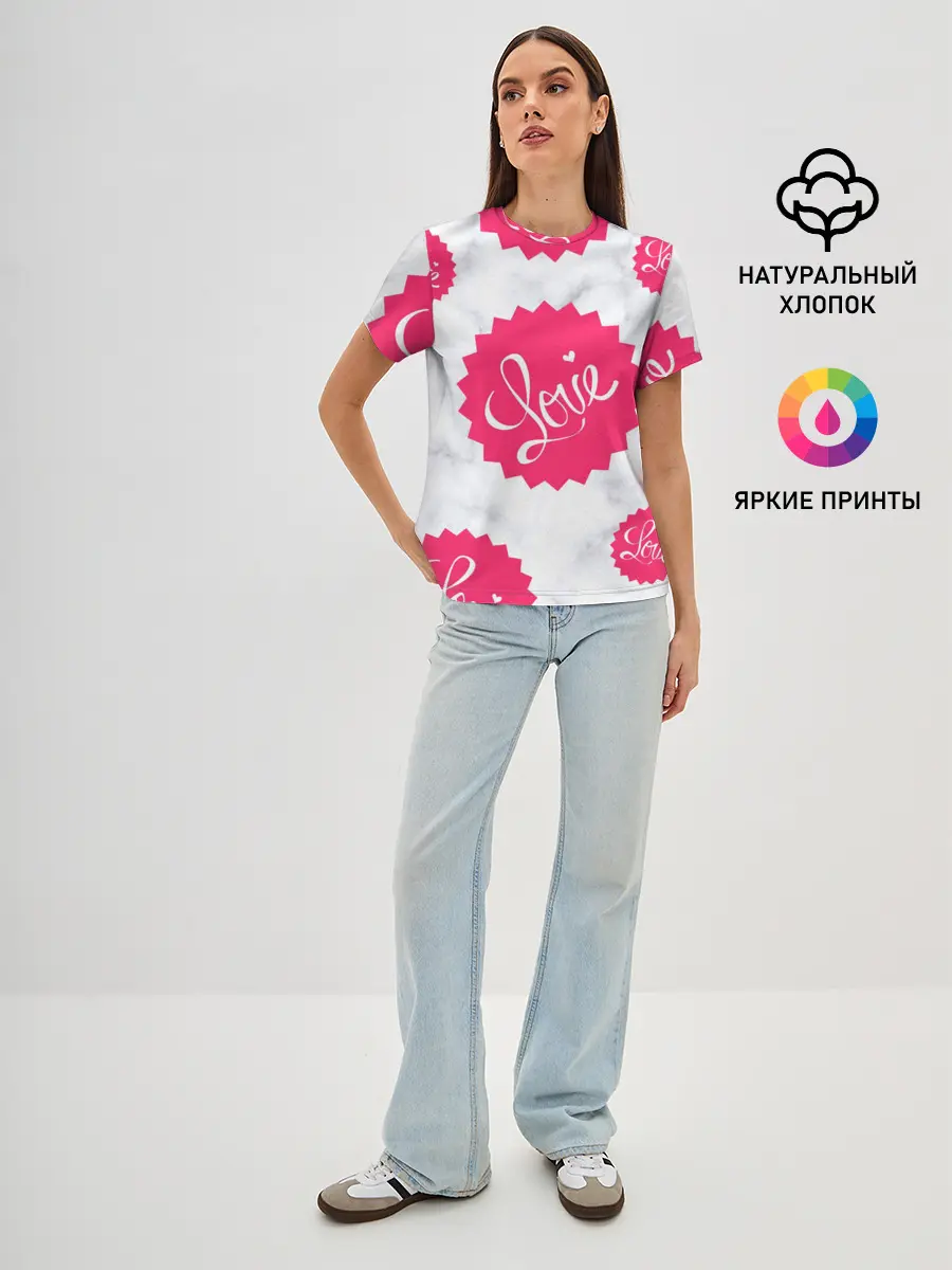 Женская базовая футболка / Feel Love