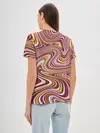 Женская базовая футболка / Красно-золотые разводы красок паттерн