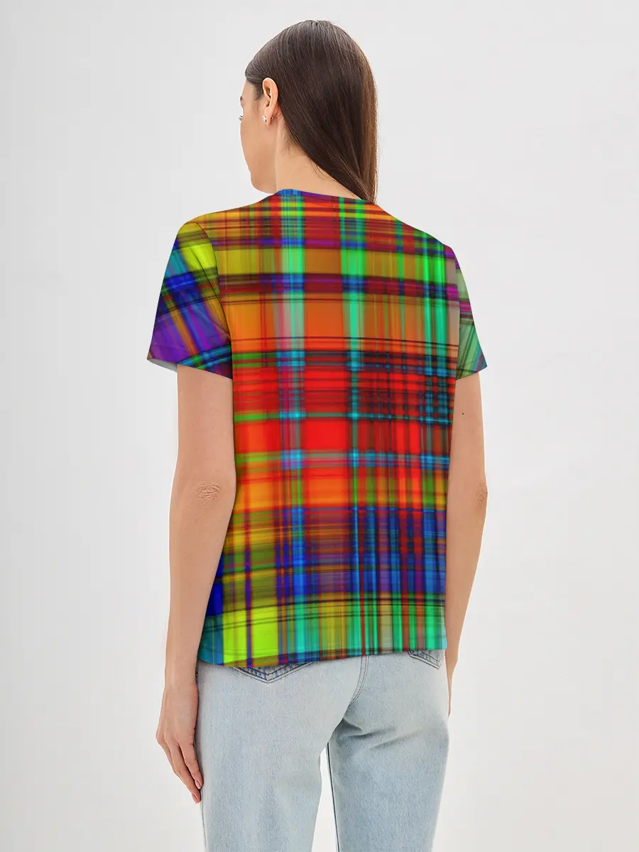 Женская базовая футболка / Неоновая сетка